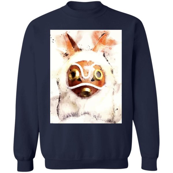 Princess Mononoke Cast - Princess Mononoke Mask Watercoloured Classic Sweatshirt-Apparel, princess mononoke, Princess Mononoke Cast, Sweatshirt