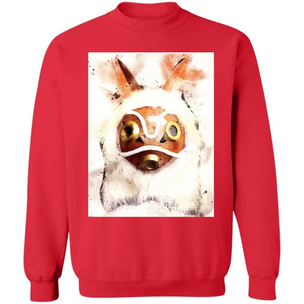 Princess Mononoke Cast - Princess Mononoke Mask Watercoloured Classic Sweatshirt-Apparel, princess mononoke, Princess Mononoke Cast, Sweatshirt