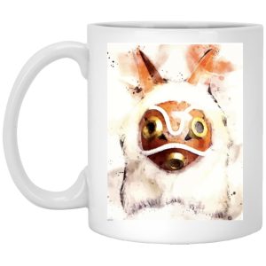 Princess Mononoke - Princess Mononoke Mask Watercoloured Classic Mug-Accessories, House Decor, Mug, princess mononoke