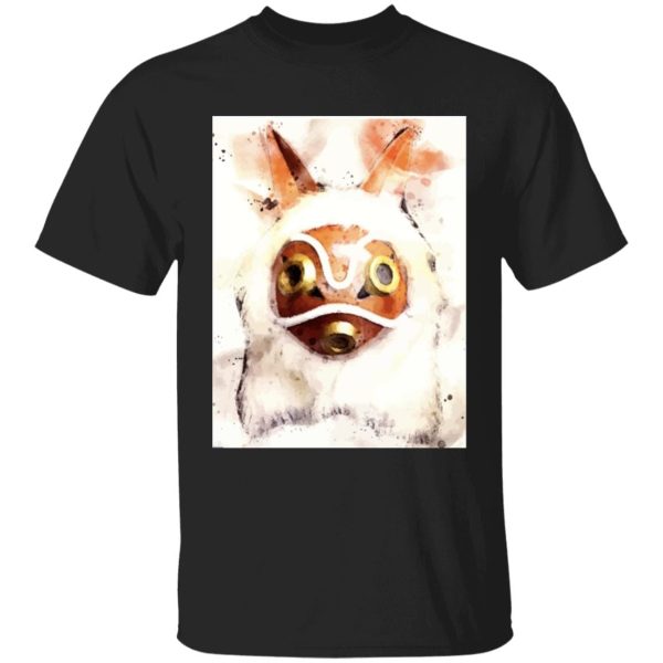 Princess Mononoke Princess - Princess Mononoke Mask Watercoloured Classic T Shirt-Apparel, princess mononoke, Princess Mononoke Princess, Tshirt