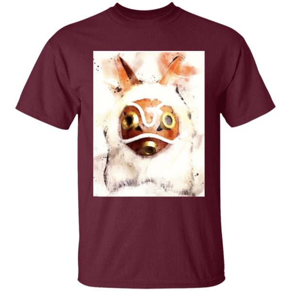 Princess Mononoke Princess - Princess Mononoke Mask Watercoloured Classic T Shirt-Apparel, princess mononoke, Princess Mononoke Princess, Tshirt