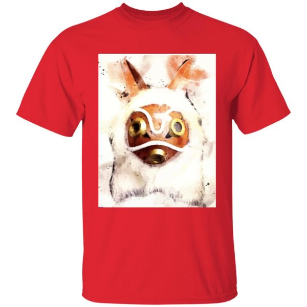 Princess Mononoke Princess - Princess Mononoke Mask Watercoloured Classic T Shirt-Apparel, princess mononoke, Princess Mononoke Princess, Tshirt