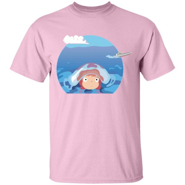 Ponyo Cartoon Movie - Ponyo in her first trip T Shirt-Apparel, ponyo, Ponyo Cartoon Movie, Tshirt