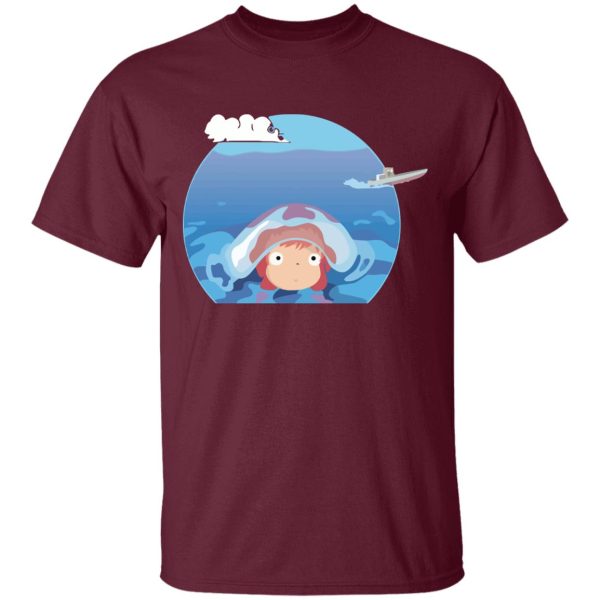 Ponyo Cartoon Movie - Ponyo in her first trip T Shirt-Apparel, ponyo, Ponyo Cartoon Movie, Tshirt