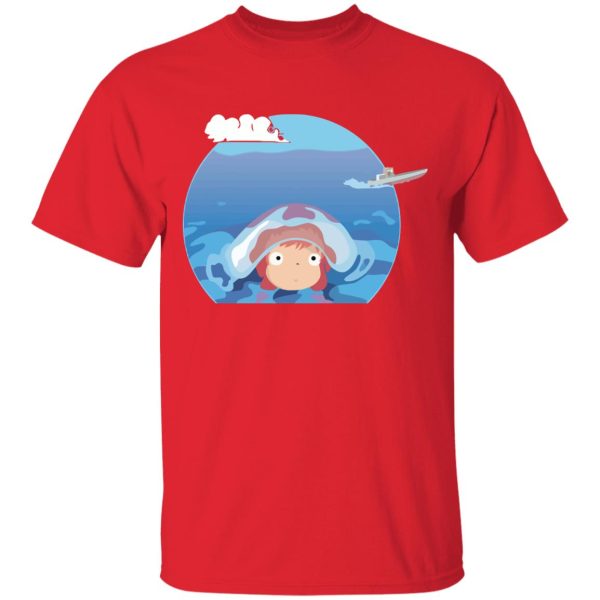 Ponyo Cartoon Movie - Ponyo in her first trip T Shirt-Apparel, ponyo, Ponyo Cartoon Movie, Tshirt