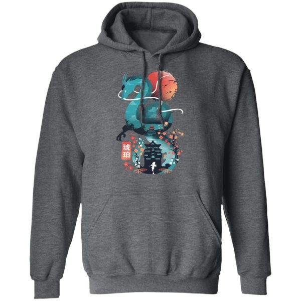 Spirit Away - Spirited Away – Haku Dragon and The Bathhouse Classic Hoodie-Apparel, Hoodie, Spirit Away, Spirited Away