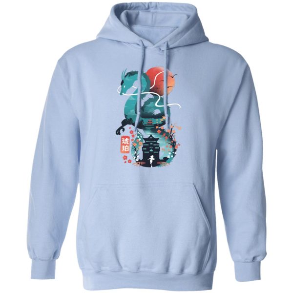 Spirit Away - Spirited Away – Haku Dragon and The Bathhouse Classic Hoodie-Apparel, Hoodie, Spirit Away, Spirited Away