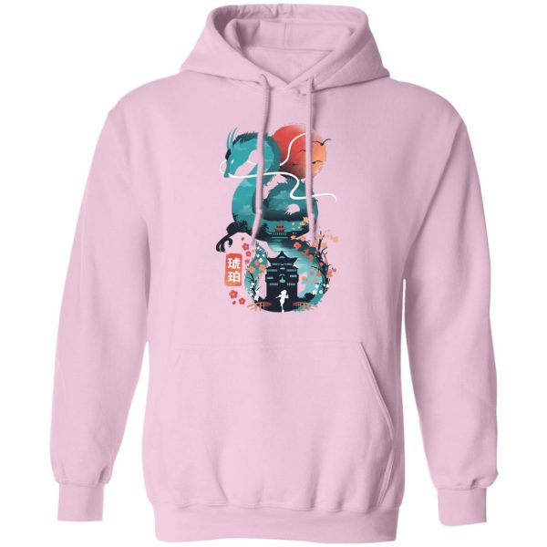 Spirit Away - Spirited Away – Haku Dragon and The Bathhouse Classic Hoodie-Apparel, Hoodie, Spirit Away, Spirited Away