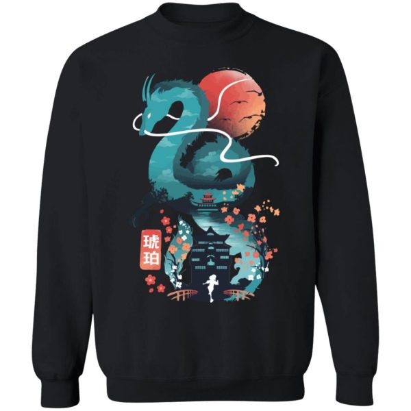 Spirited Away Showtimes - Spirited Away – Haku Dragon and The Bathhouse Classic Sweatshirt-Apparel, Spirited Away, Spirited Away Showtimes, Sweatshirt