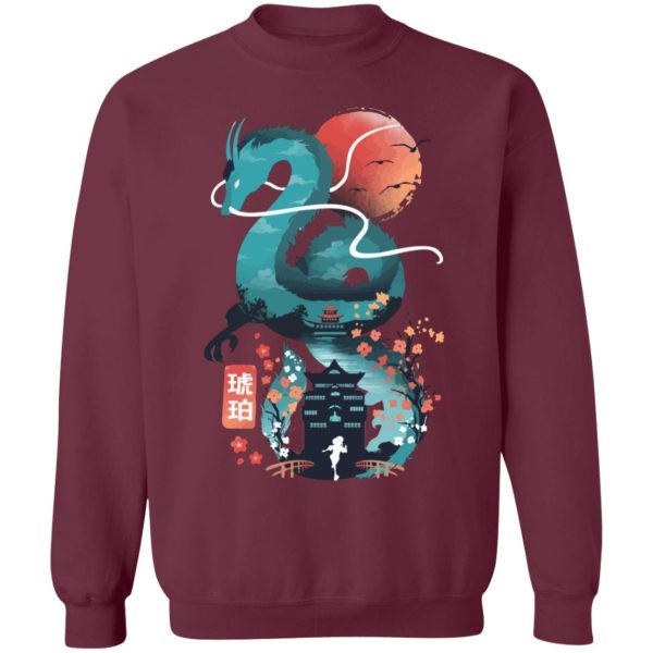 Spirited Away Showtimes - Spirited Away – Haku Dragon and The Bathhouse Classic Sweatshirt-Apparel, Spirited Away, Spirited Away Showtimes, Sweatshirt