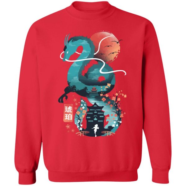 Spirited Away Showtimes - Spirited Away – Haku Dragon and The Bathhouse Classic Sweatshirt-Apparel, Spirited Away, Spirited Away Showtimes, Sweatshirt