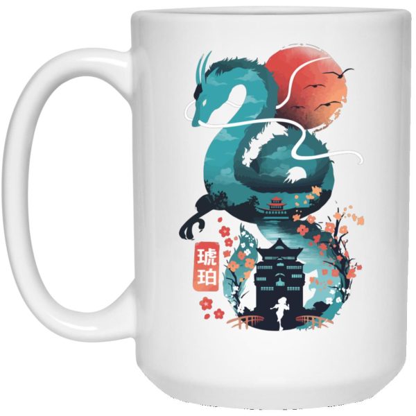 Spirited Away 2001 - Spirited Away – Haku Dragon and The Bathhouse Classic Mug-Accessories, House Decor, Mug, Spirited Away, Spirited Away 2001