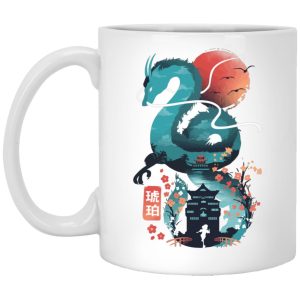 Spirited Away 2001 - Spirited Away – Haku Dragon and The Bathhouse Classic Mug-Accessories, House Decor, Mug, Spirited Away, Spirited Away 2001