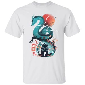 Spirited Away Sen To Chihiro No Kamikakushi - Spirited Away – Haku Dragon and The Bathhouse Classic T Shirt-Apparel, Spirited Away, Spirited Away Sen To Chihiro No Kamikakushi, Sweatshirt