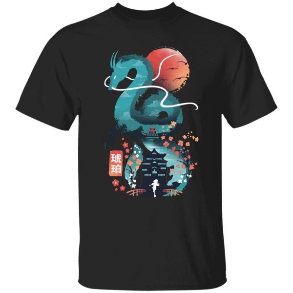 Spirited Away Sen To Chihiro No Kamikakushi - Spirited Away – Haku Dragon and The Bathhouse Classic T Shirt-Apparel, Spirited Away, Spirited Away Sen To Chihiro No Kamikakushi, Sweatshirt