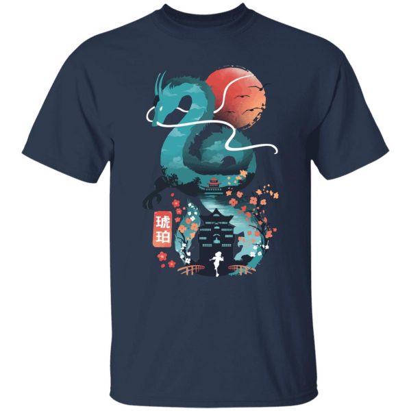 Spirited Away Sen To Chihiro No Kamikakushi - Spirited Away – Haku Dragon and The Bathhouse Classic T Shirt-Apparel, Spirited Away, Spirited Away Sen To Chihiro No Kamikakushi, Sweatshirt