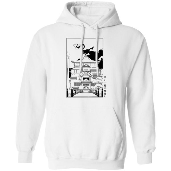 Miyazaki Spirited Away - Spirited Away Bathhouse illustrated Graphic Hoodie-Apparel, Hoodie, Miyazaki Spirited Away, Spirited Away