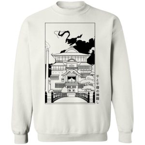 Spirited Away Meaning - Spirited Away Bathhouse illustrated Graphic Sweatshirt-Apparel, Spirited Away, Spirited Away Meaning, Sweatshirt