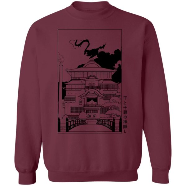 Spirited Away Meaning - Spirited Away Bathhouse illustrated Graphic Sweatshirt-Apparel, Spirited Away, Spirited Away Meaning, Sweatshirt