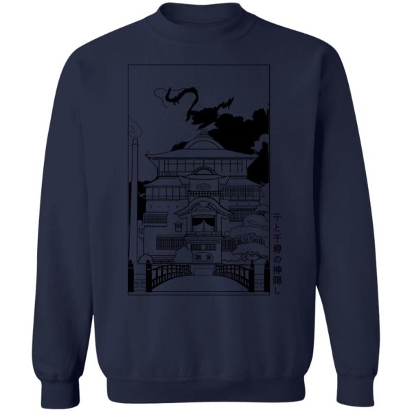 Spirited Away Meaning - Spirited Away Bathhouse illustrated Graphic Sweatshirt-Apparel, Spirited Away, Spirited Away Meaning, Sweatshirt