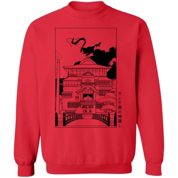 Spirited Away Meaning - Spirited Away Bathhouse illustrated Graphic Sweatshirt-Apparel, Spirited Away, Spirited Away Meaning, Sweatshirt