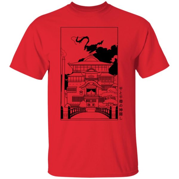 Spirited Away Online - Spirited Away Bathhouse illustrated Graphic T Shirt-Apparel, Spirited Away, Spirited Away Online, Tshirt