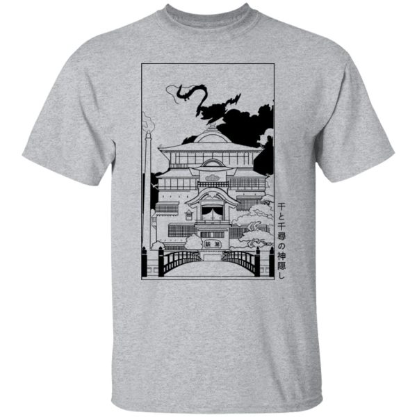 Spirited Away Online - Spirited Away Bathhouse illustrated Graphic T Shirt-Apparel, Spirited Away, Spirited Away Online, Tshirt