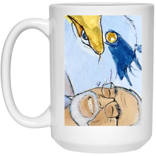 Studio Ghibli The Boy And The Heron - The Heron and Hayao Miyazaki Mug-Studio Ghibli The Boy And The Heron