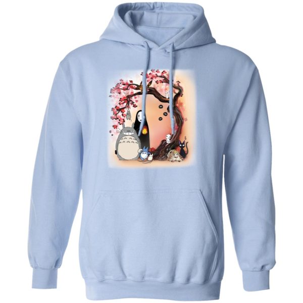 Cat Bus Totoro - Totoro and Ghibli Friends under the Sakura Hoodie-Apparel, Cat Bus Totoro, Hoodie, My Neighbor Totoro