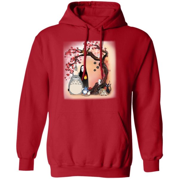 Cat Bus Totoro - Totoro and Ghibli Friends under the Sakura Hoodie-Apparel, Cat Bus Totoro, Hoodie, My Neighbor Totoro