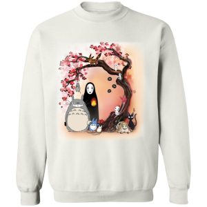 My Neighbor Totoro Cast - Totoro and Ghibli Friends under the Sakura Sweatshirt-Apparel, My Neighbor Totoro, My Neighbor Totoro Cast, Sweatshirt