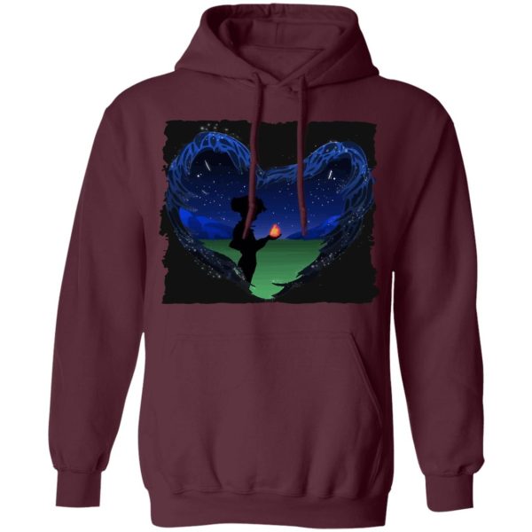 Howl's Moving Castle Actors - Howl’s Moving Castle – Howl meets Calcifer Classic Hoodie-Apparel, Hoodie, Howl's Moving Castle, Howl's Moving Castle Actors