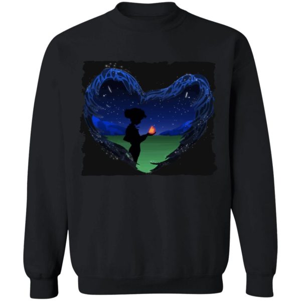 Watch Howl's Moving Castle - Howl’s Moving Castle – Howl meets Calcifer Classic Sweatshirt-Apparel, Howl's Moving Castle, Sweatshirt, Watch Howl's Moving Castle