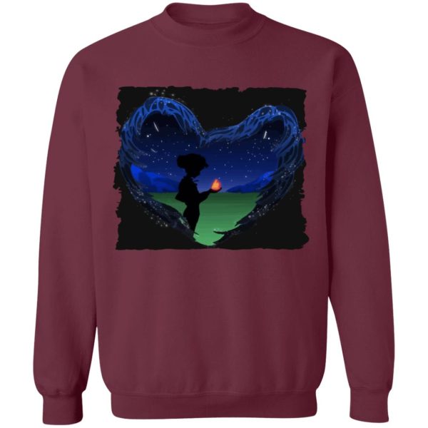 Watch Howl's Moving Castle - Howl’s Moving Castle – Howl meets Calcifer Classic Sweatshirt-Apparel, Howl's Moving Castle, Sweatshirt, Watch Howl's Moving Castle