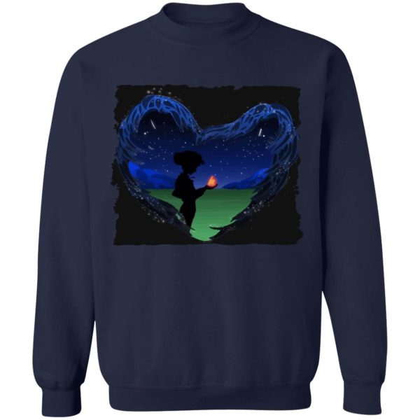 Watch Howl's Moving Castle - Howl’s Moving Castle – Howl meets Calcifer Classic Sweatshirt-Apparel, Howl's Moving Castle, Sweatshirt, Watch Howl's Moving Castle