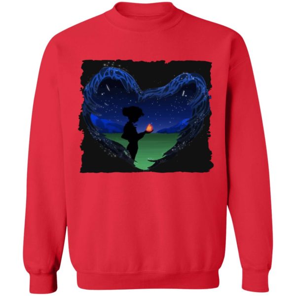 Watch Howl's Moving Castle - Howl’s Moving Castle – Howl meets Calcifer Classic Sweatshirt-Apparel, Howl's Moving Castle, Sweatshirt, Watch Howl's Moving Castle