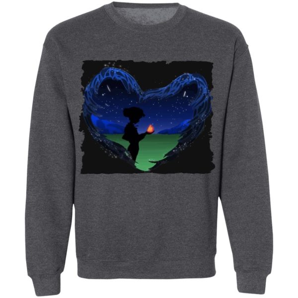 Watch Howl's Moving Castle - Howl’s Moving Castle – Howl meets Calcifer Classic Sweatshirt-Apparel, Howl's Moving Castle, Sweatshirt, Watch Howl's Moving Castle