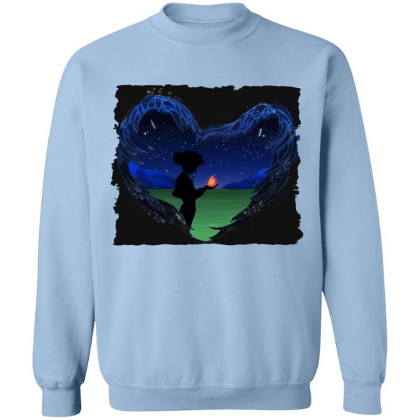 Watch Howl's Moving Castle - Howl’s Moving Castle – Howl meets Calcifer Classic Sweatshirt-Apparel, Howl's Moving Castle, Sweatshirt, Watch Howl's Moving Castle