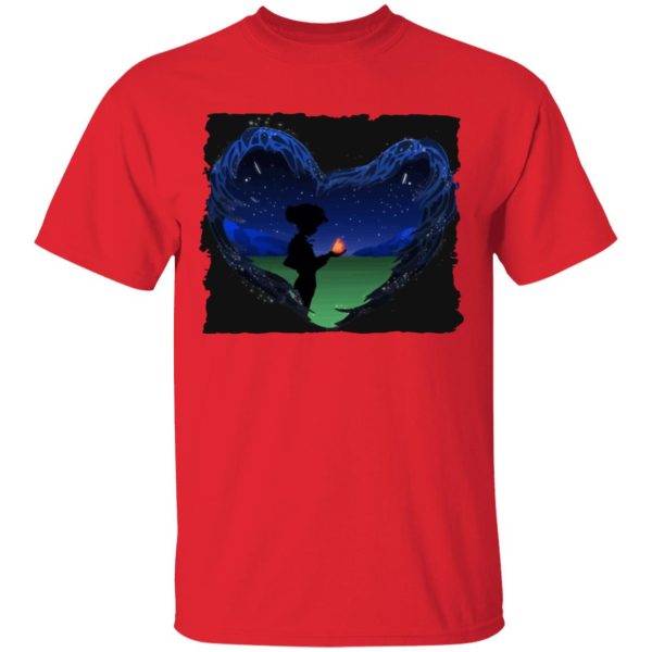 Howl's Moving Castle Howl Character Analysis - Howl’s Moving Castle – Howl meets Calcifer Classic T Shirt-Apparel, Howl's Moving Castle, Howl's Moving Castle Howl Character Analysis, Tshirt