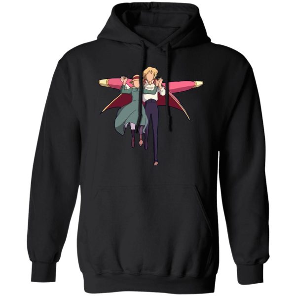 Howl's Moving Castle Book - Howl’s Moving Castle – Howl and Sophie Running Classic Hoodie-Apparel, Hoodie, Howl's Moving Castle, Howl's Moving Castle Book