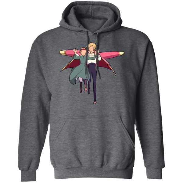 Howl's Moving Castle Book - Howl’s Moving Castle – Howl and Sophie Running Classic Hoodie-Apparel, Hoodie, Howl's Moving Castle, Howl's Moving Castle Book