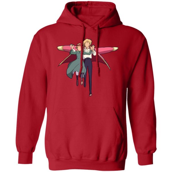 Howl's Moving Castle Book - Howl’s Moving Castle – Howl and Sophie Running Classic Hoodie-Apparel, Hoodie, Howl's Moving Castle, Howl's Moving Castle Book