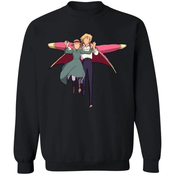 Howl's Moving Castle Novel - Howl’s Moving Castle – Howl and Sophie Running Classic Sweatshirt-Apparel, Howl's Moving Castle, Howl's Moving Castle Novel, Sweatshirt