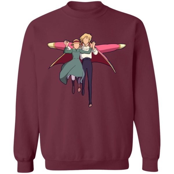 Howl's Moving Castle Novel - Howl’s Moving Castle – Howl and Sophie Running Classic Sweatshirt-Apparel, Howl's Moving Castle, Howl's Moving Castle Novel, Sweatshirt