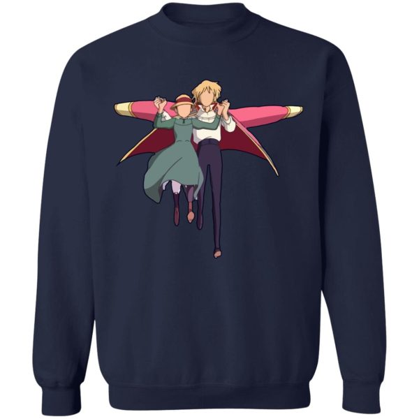 Howl's Moving Castle Novel - Howl’s Moving Castle – Howl and Sophie Running Classic Sweatshirt-Apparel, Howl's Moving Castle, Howl's Moving Castle Novel, Sweatshirt