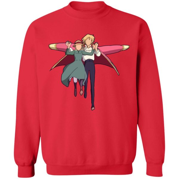 Howl's Moving Castle Novel - Howl’s Moving Castle – Howl and Sophie Running Classic Sweatshirt-Apparel, Howl's Moving Castle, Howl's Moving Castle Novel, Sweatshirt