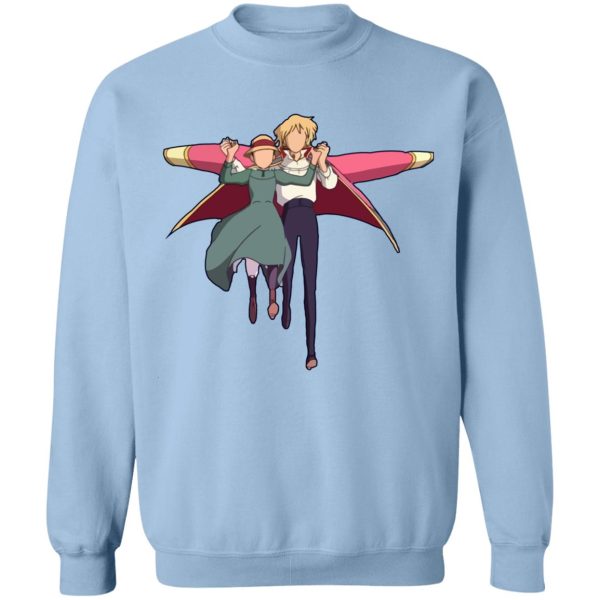 Howl's Moving Castle Novel - Howl’s Moving Castle – Howl and Sophie Running Classic Sweatshirt-Apparel, Howl's Moving Castle, Howl's Moving Castle Novel, Sweatshirt