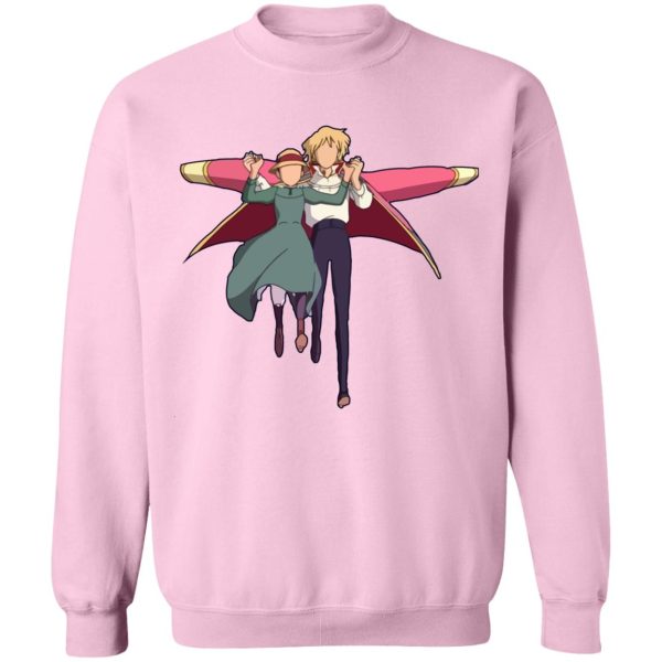 Howl's Moving Castle Novel - Howl’s Moving Castle – Howl and Sophie Running Classic Sweatshirt-Apparel, Howl's Moving Castle, Howl's Moving Castle Novel, Sweatshirt