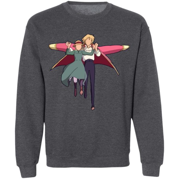 Howl's Moving Castle Novel - Howl’s Moving Castle – Howl and Sophie Running Classic Sweatshirt-Apparel, Howl's Moving Castle, Howl's Moving Castle Novel, Sweatshirt