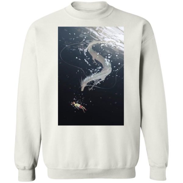 Spirited Away Dust Sprites - Spirited Away Haku and Chihiro Under Water Fanart Sweatshirt-Apparel, Spirited Away, Spirited Away Dust Sprites, Sweatshirt